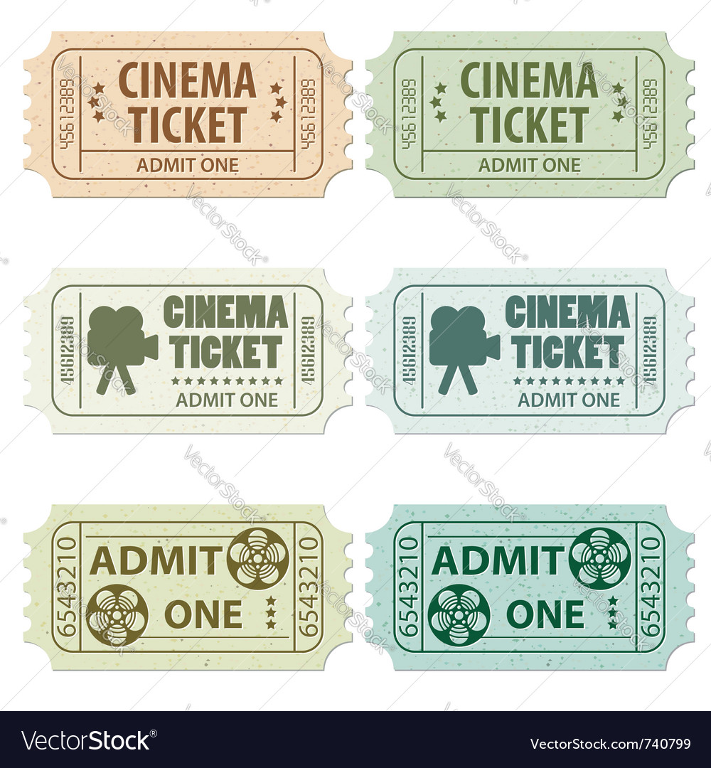 Set of cinema tickets Royalty Free Vector Image