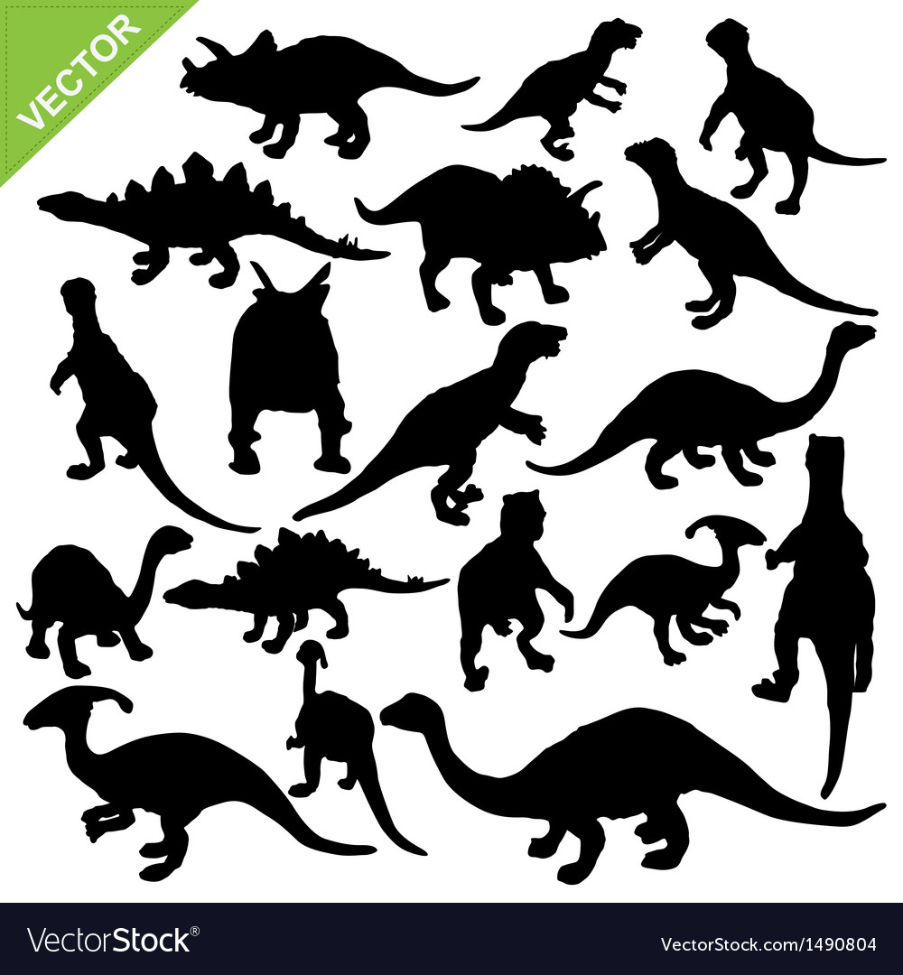 Download Dinosaur silhouette Royalty Free Vector Image - VectorStock