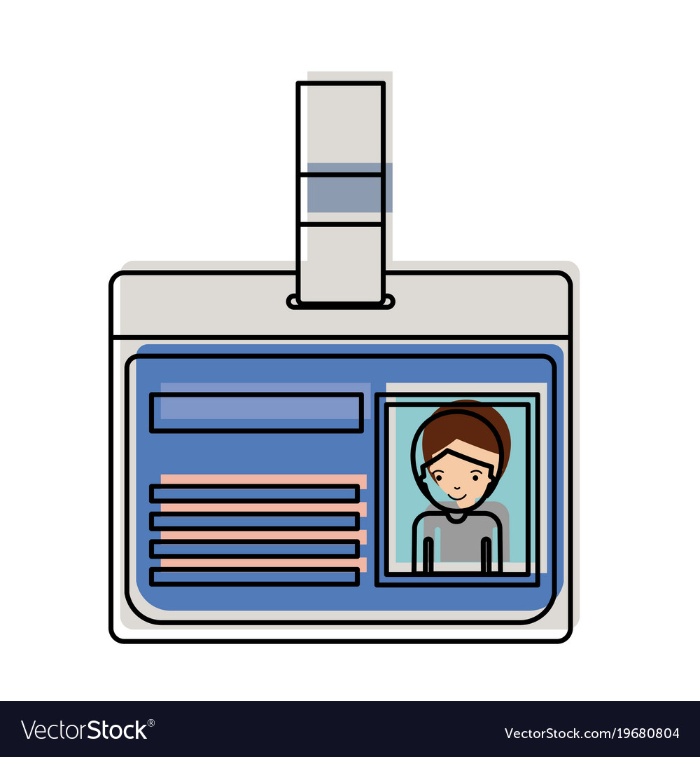 Identification card with half body man picture Vector Image