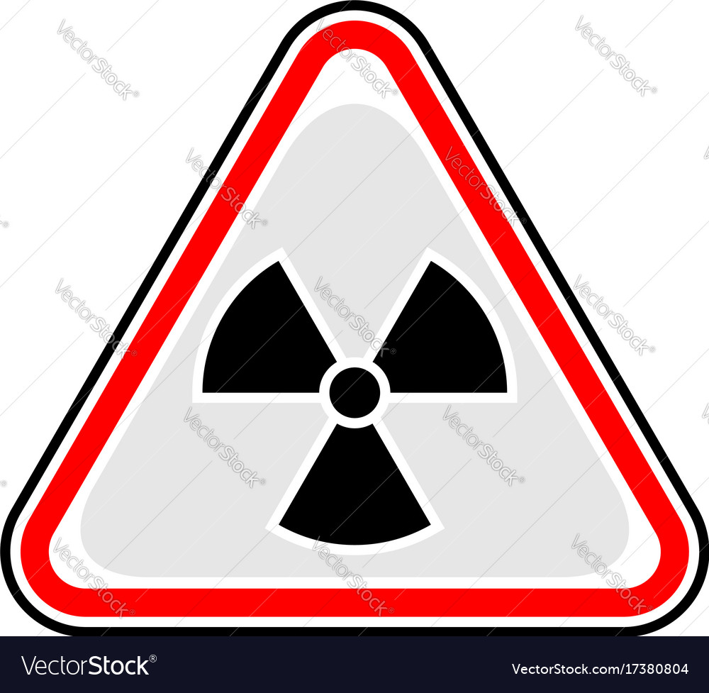 Ionising Radiation Sign Triangular Sticker Vector Image 7138