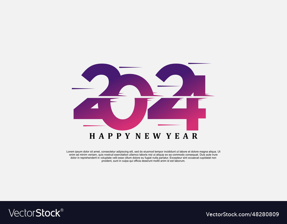 2024 happy new year logo design Royalty Free Vector Image