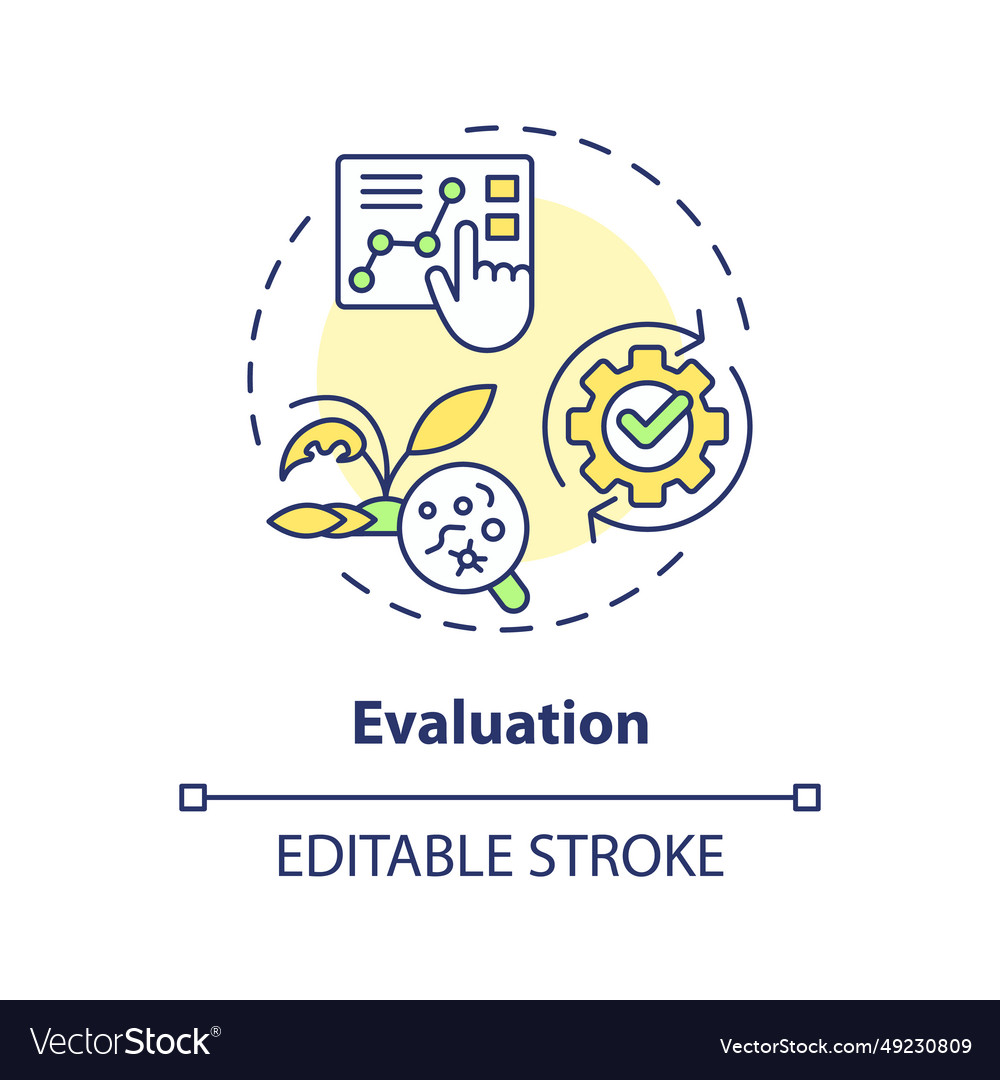 2d simple thin line icon evaluation concept Vector Image