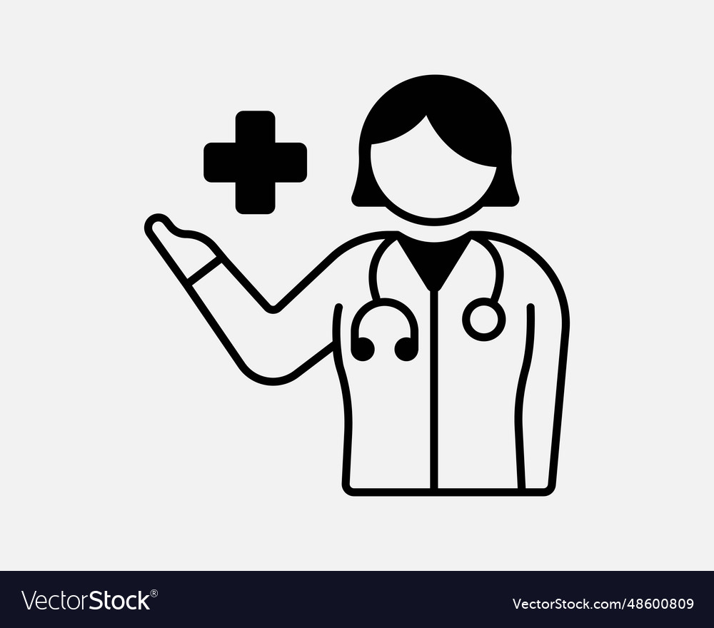 Female doctor icon woman lady girl nurse physician