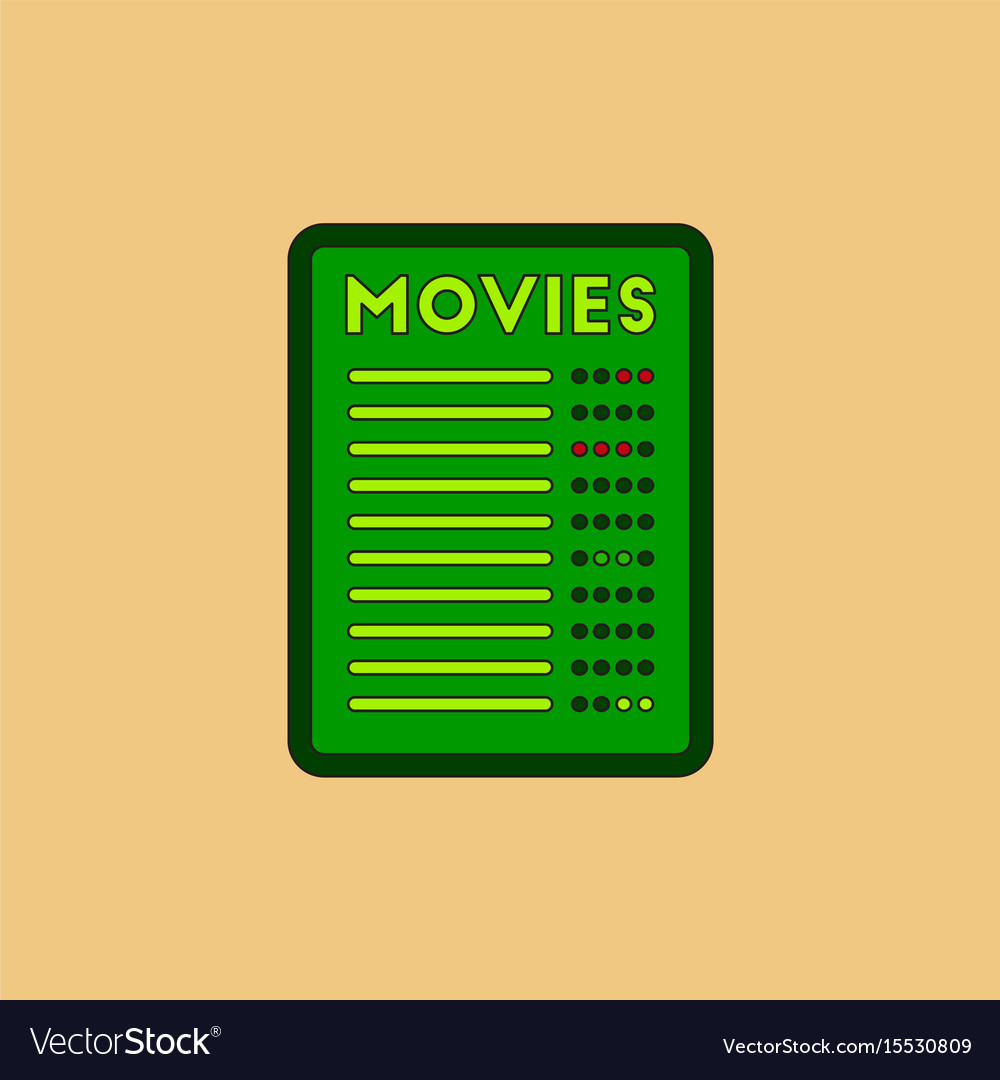 film list in flat style moive royalty free vector image