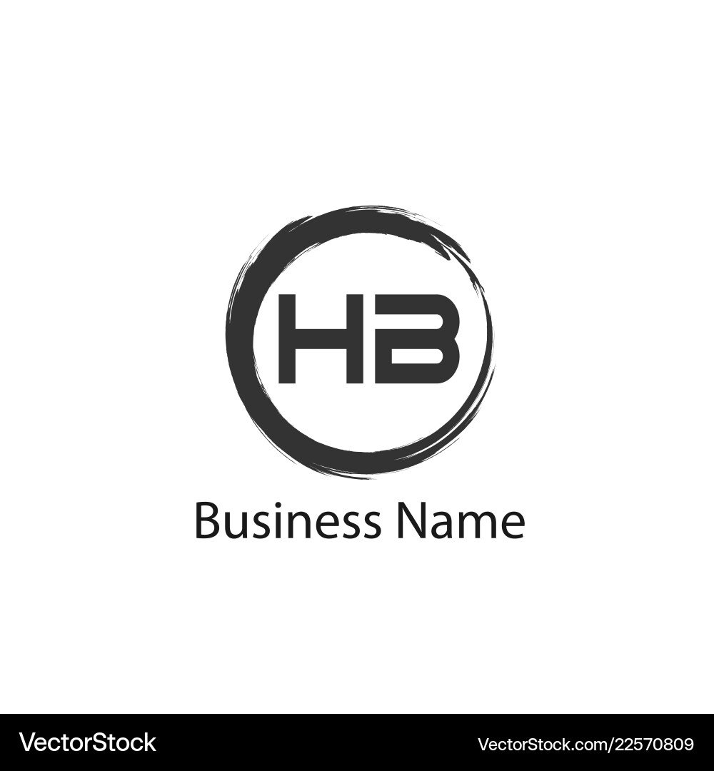 Initial letter hb logo template design Royalty Free Vector