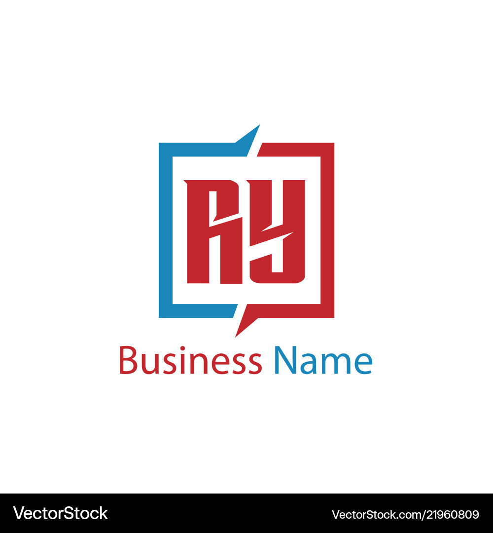 Initial letter ry logo template design Royalty Free Vector