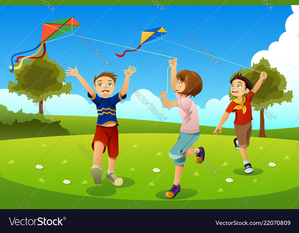 children flying kites images