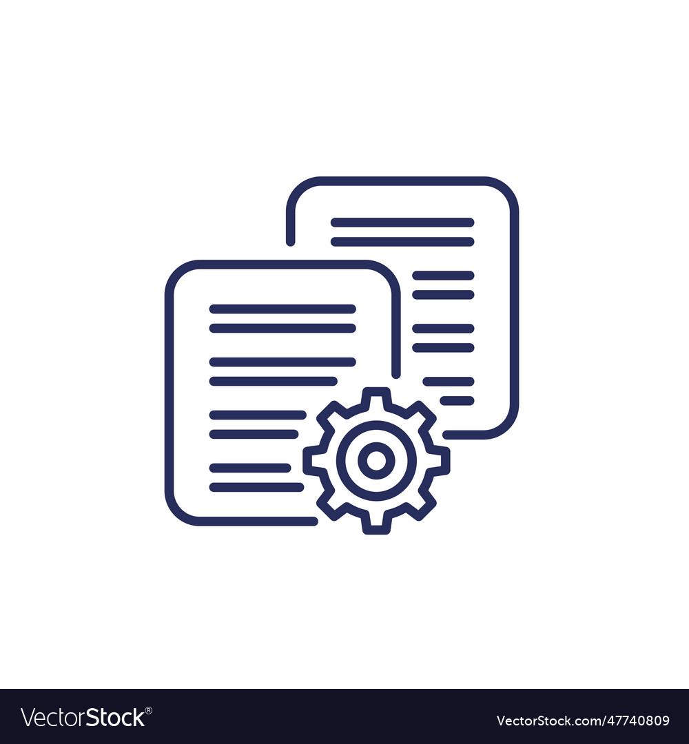 Protocols line icon with documents Royalty Free Vector Image
