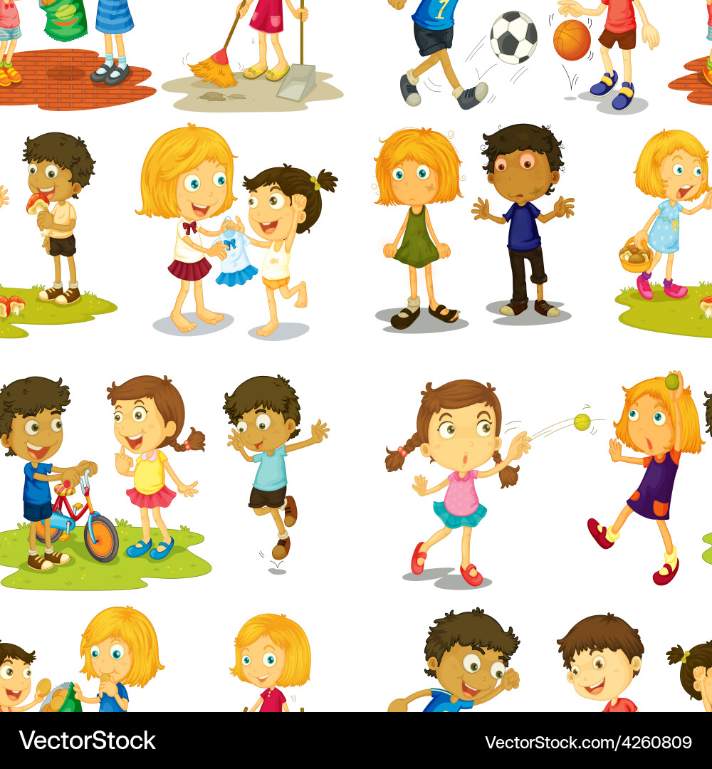 Seamless children Royalty Free Vector Image - VectorStock
