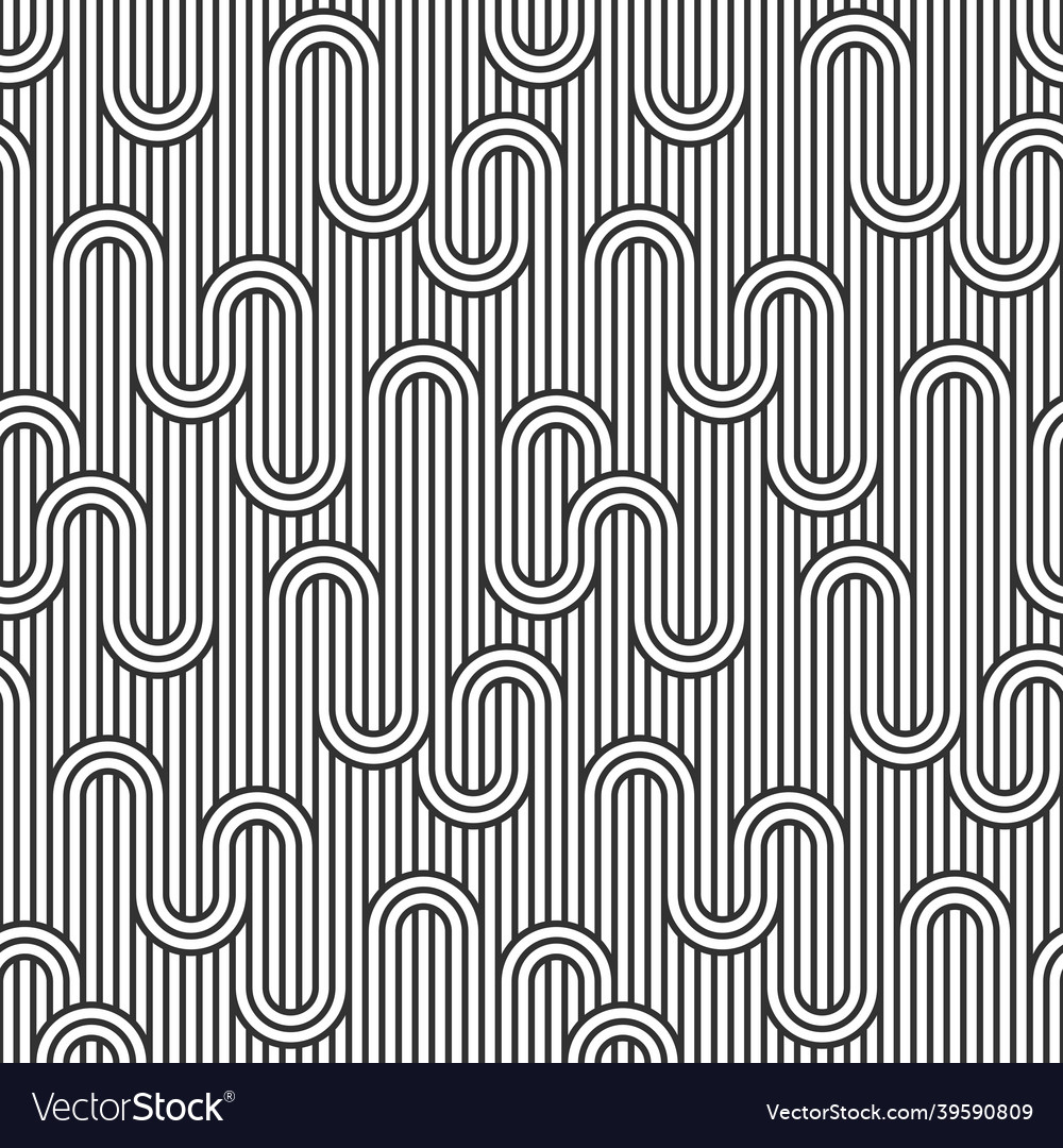 Seamless pattern with twisted lines linear tiling Vector Image