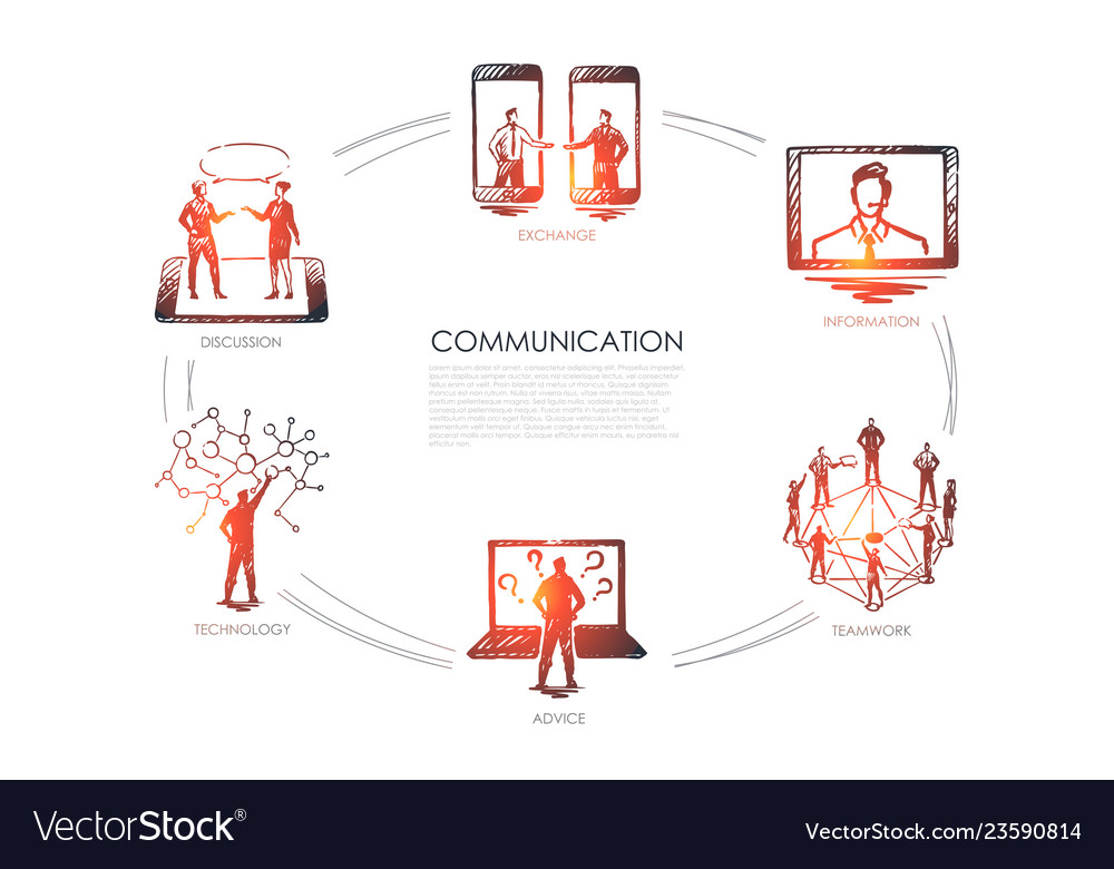 Communication - exchange information teamwork Vector Image
