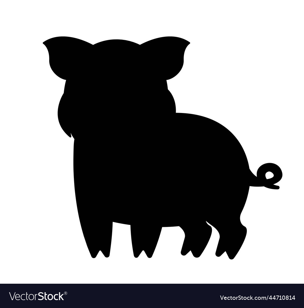 Dark silhouette of pig Royalty Free Vector Image