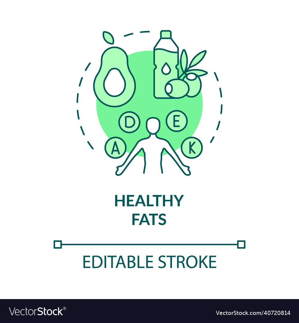 Healthy fats green concept icon Royalty Free Vector Image