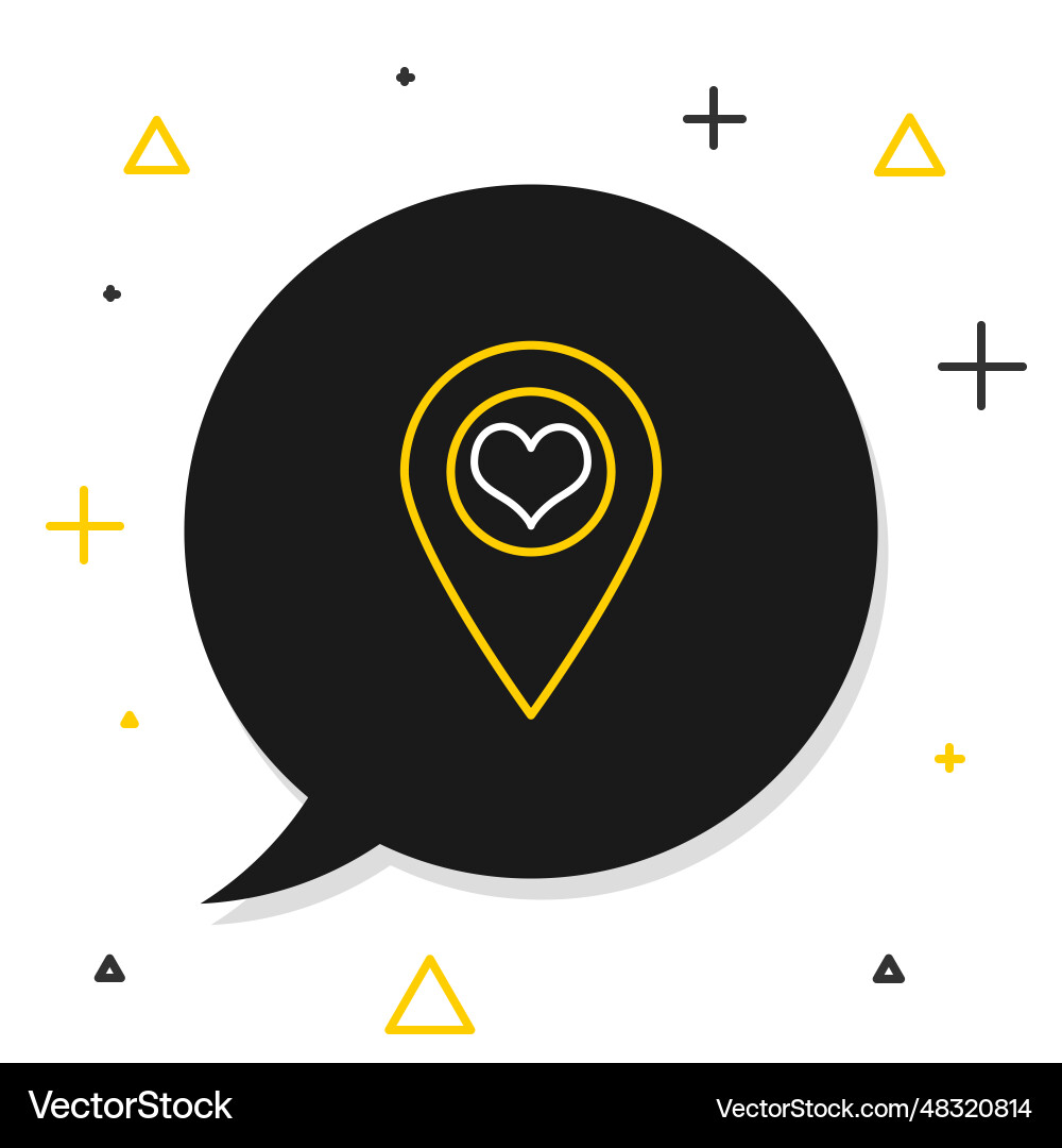 Line map pointer with heart icon isolated on Vector Image