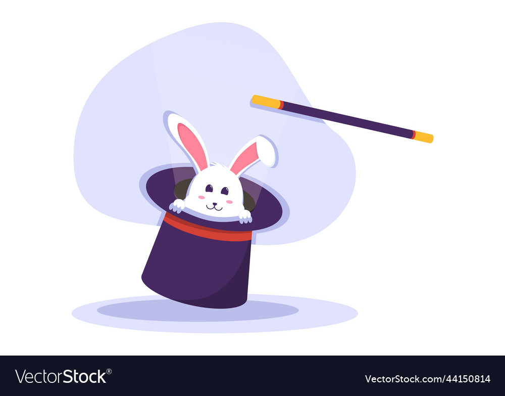 Magician conjuring tricks and waving a magic wand Vector Image