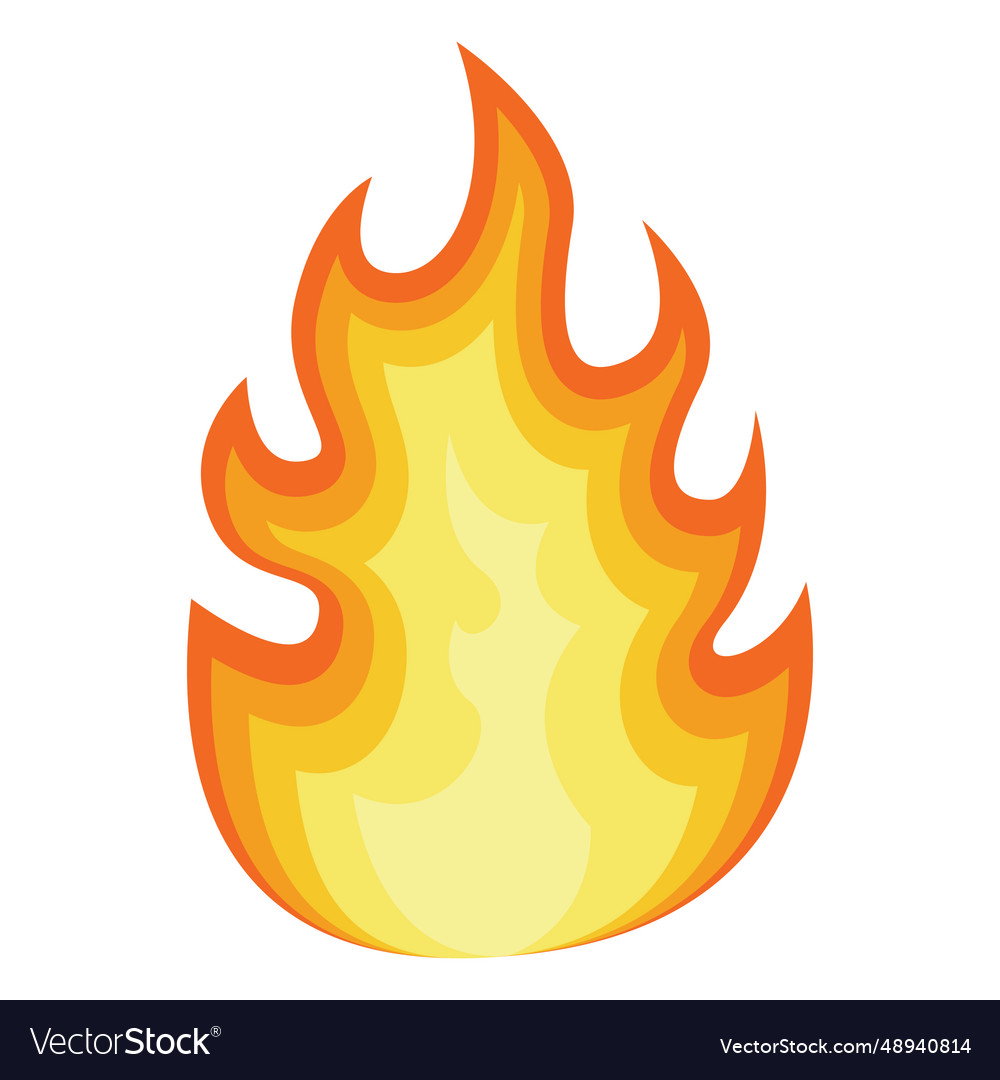 Orange Fire Cartoon Silhouette Royalty Free Vector Image