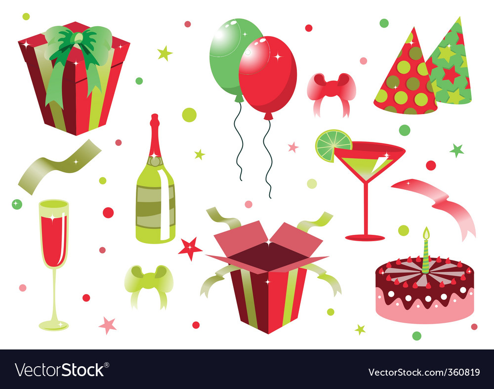 Download Birthday icons Royalty Free Vector Image - VectorStock