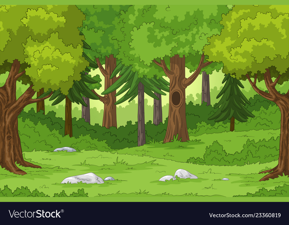 Download Cartoon forest landscape Royalty Free Vector Image