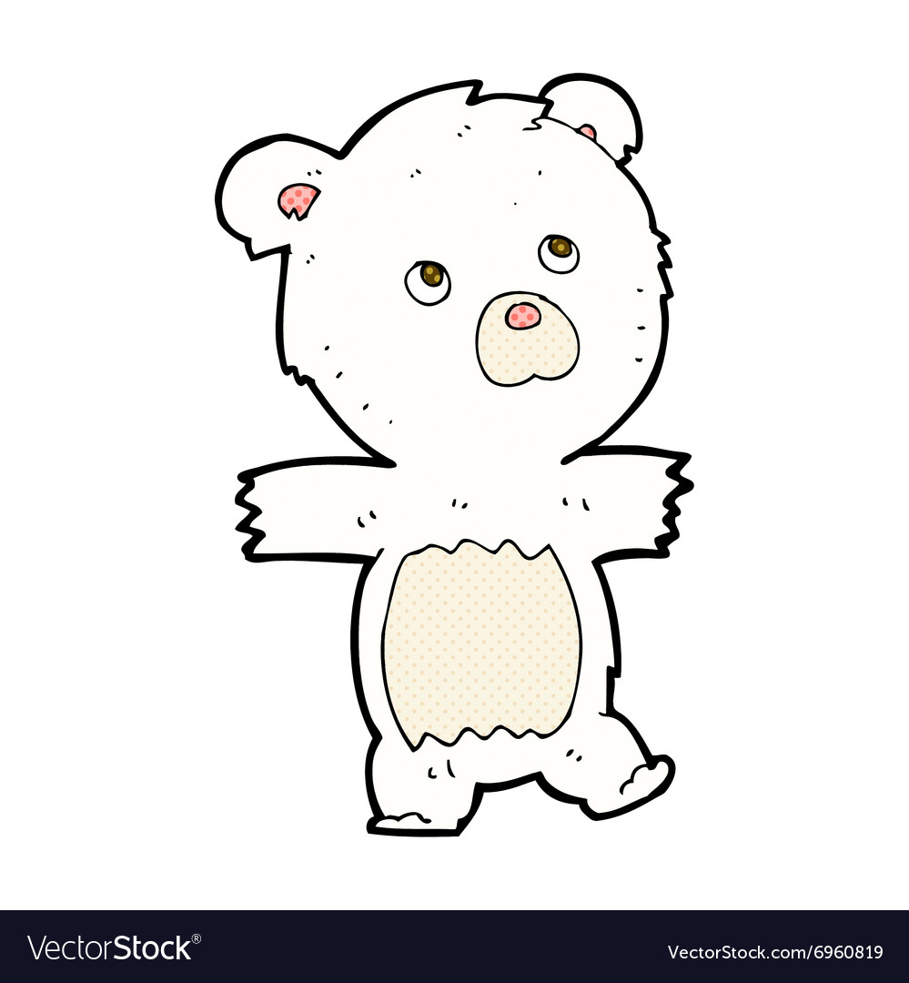 Comic cartoon cute polar bear Royalty Free Vector Image