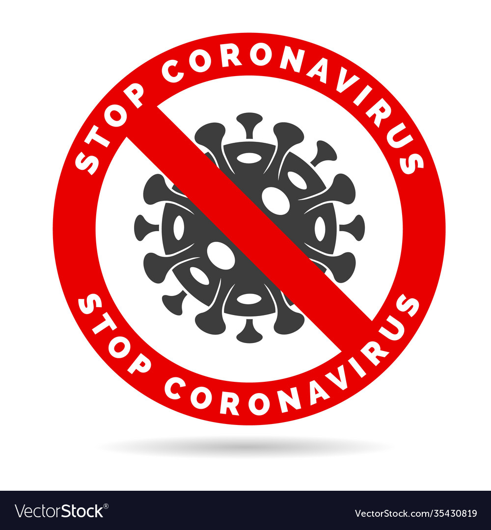 Corona virus stop sign Royalty Free Vector Image