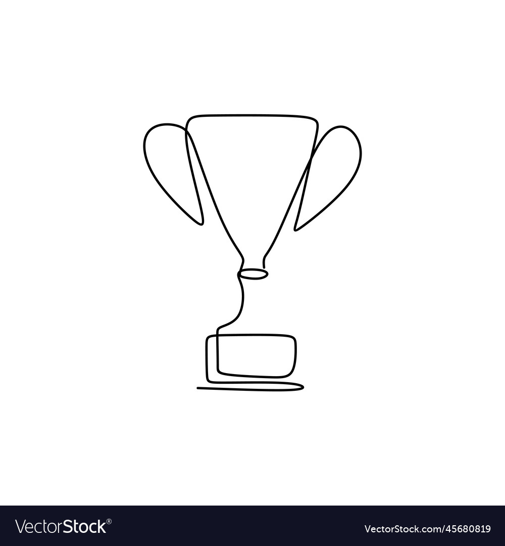 Drawing a continuous line of award trophies Vector Image