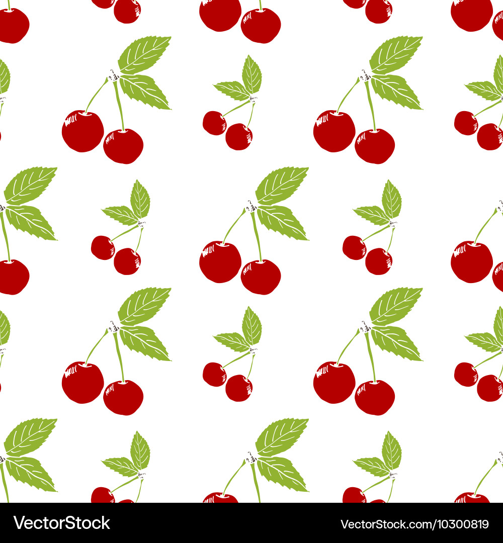 Fruit background seamless pattern with hand drawn Vector Image