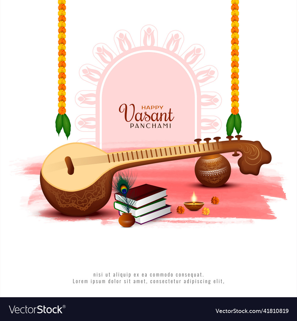 Happy Vasant Panchami Festival Background Vector Image