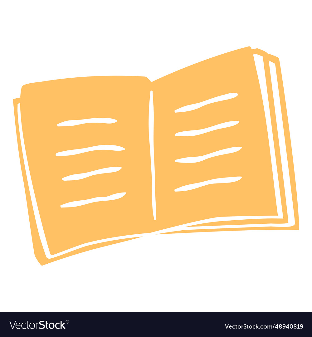 Open book cut out Royalty Free Vector Image - VectorStock