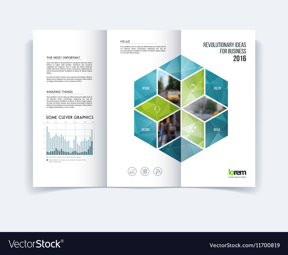 tri fold brochure template layout cover design vector image