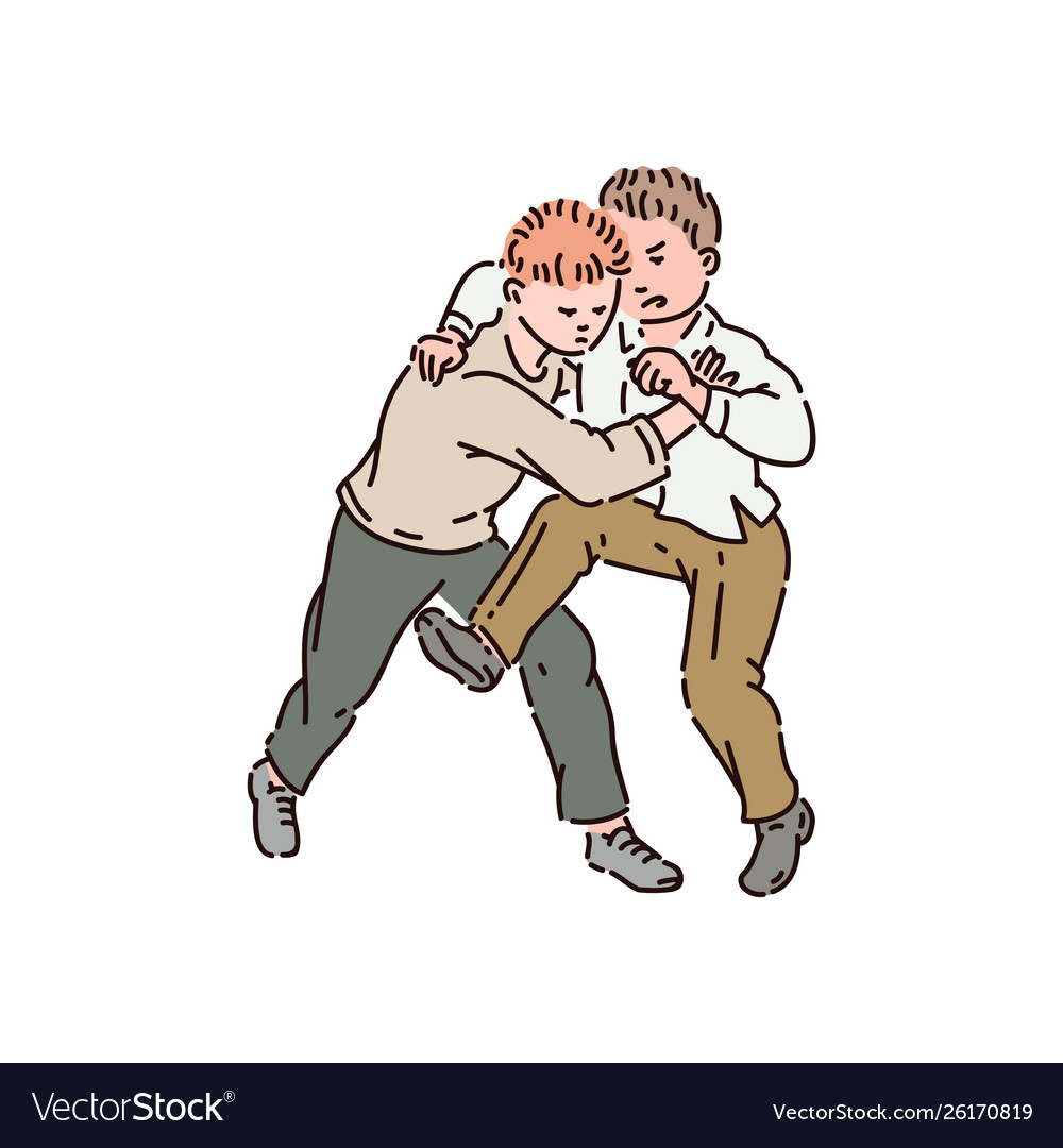 Fighting boys Royalty Free Vector Image - VectorStock