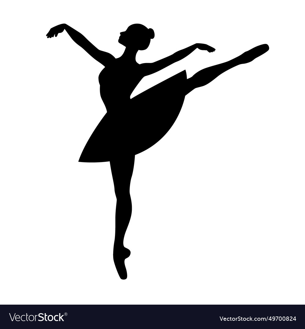 Beautiful ballet dancer is posing silhouette Vector Image