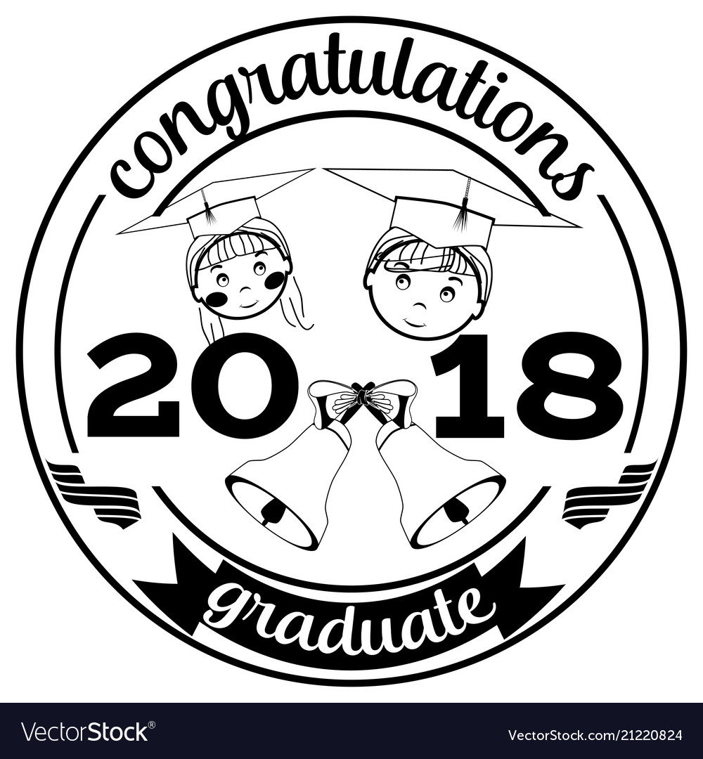 graduation 2018 badge flat