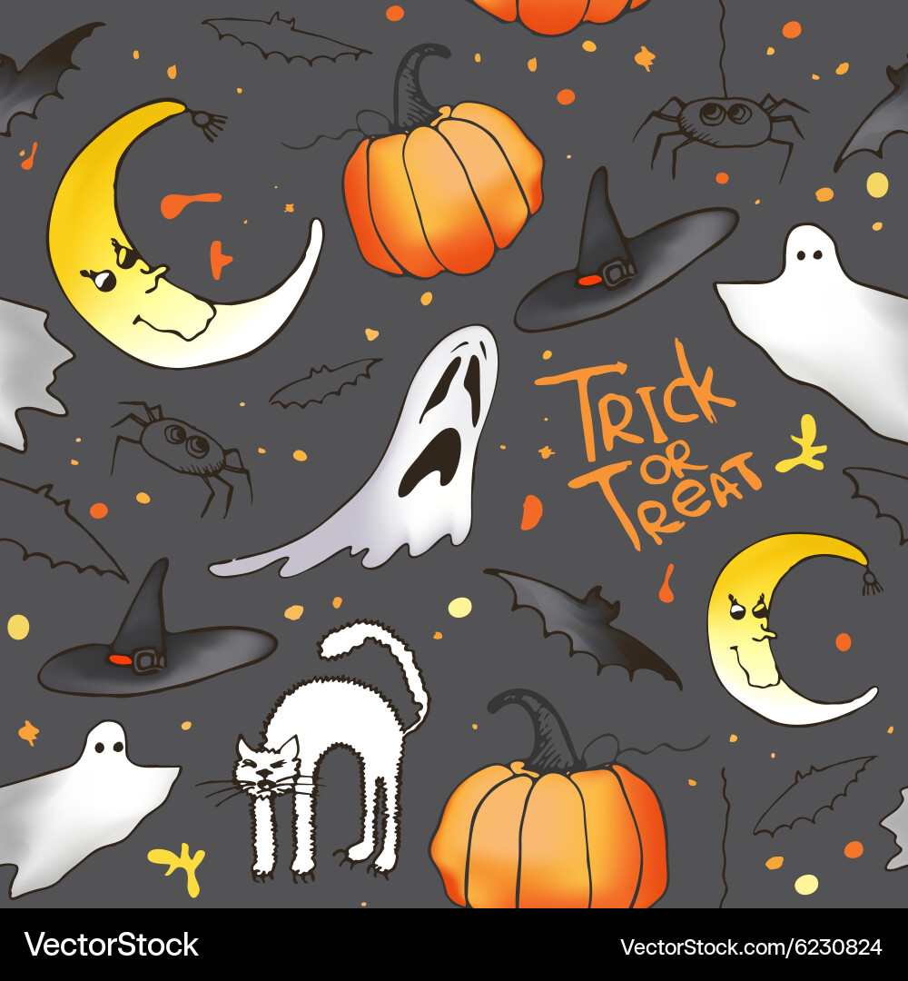 Halloween seamless pattern Royalty Free Vector Image
