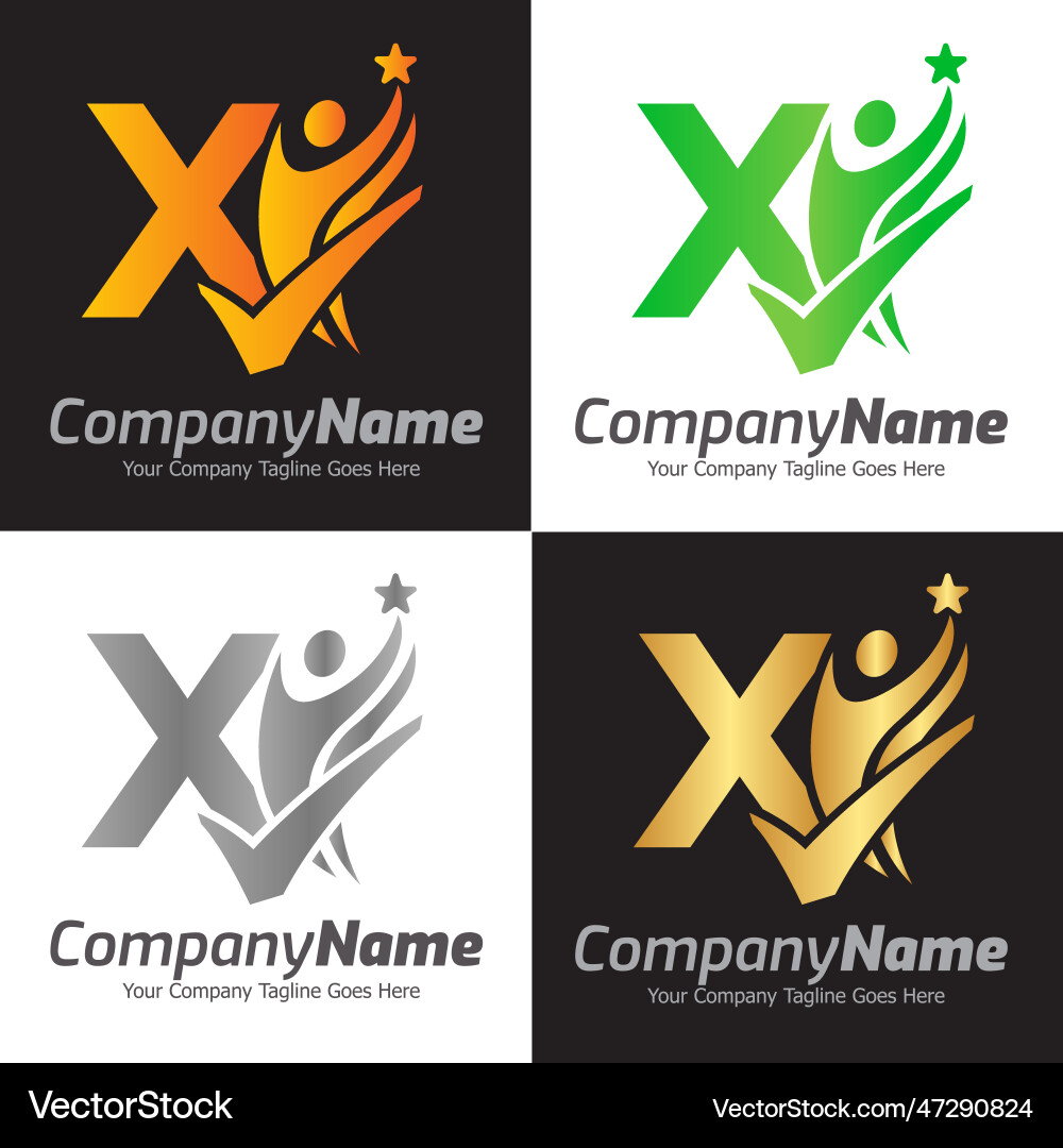 Letter x logo template colorful x Royalty Free Vector Image