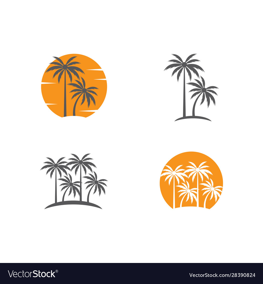 Palm tree summer logo template Royalty Free Vector Image