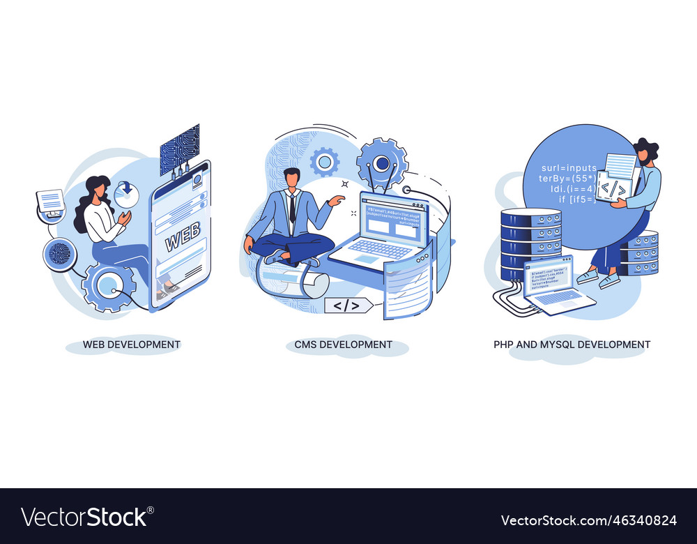 Website architecture concepts web development Vector Image