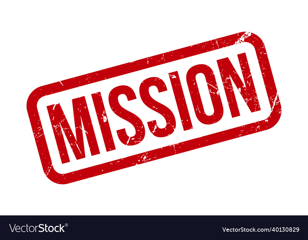 Mission rubber stamp red grunge Royalty Free Vector Image