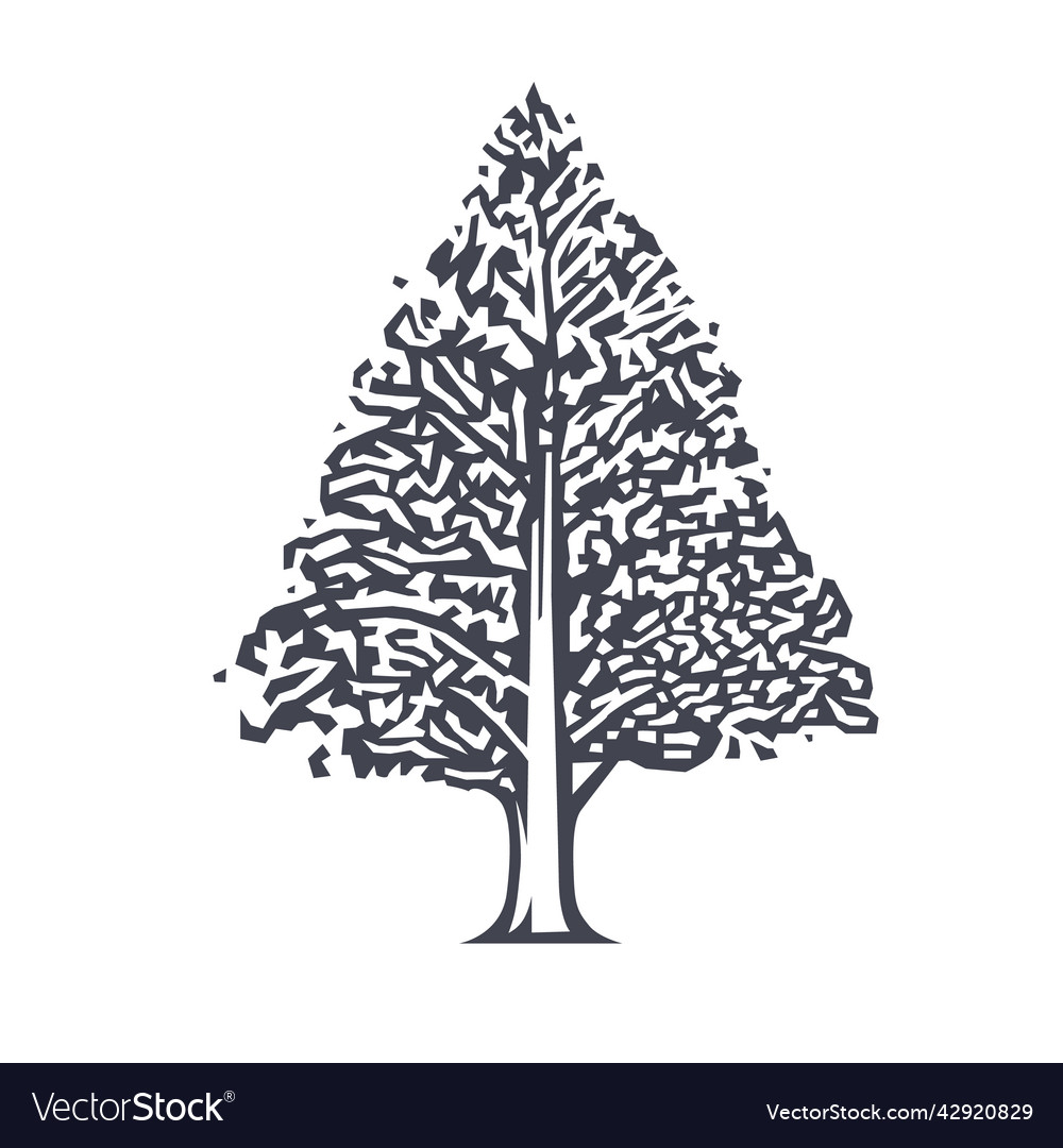 Regular shaped tree vector image Regular shaped tree