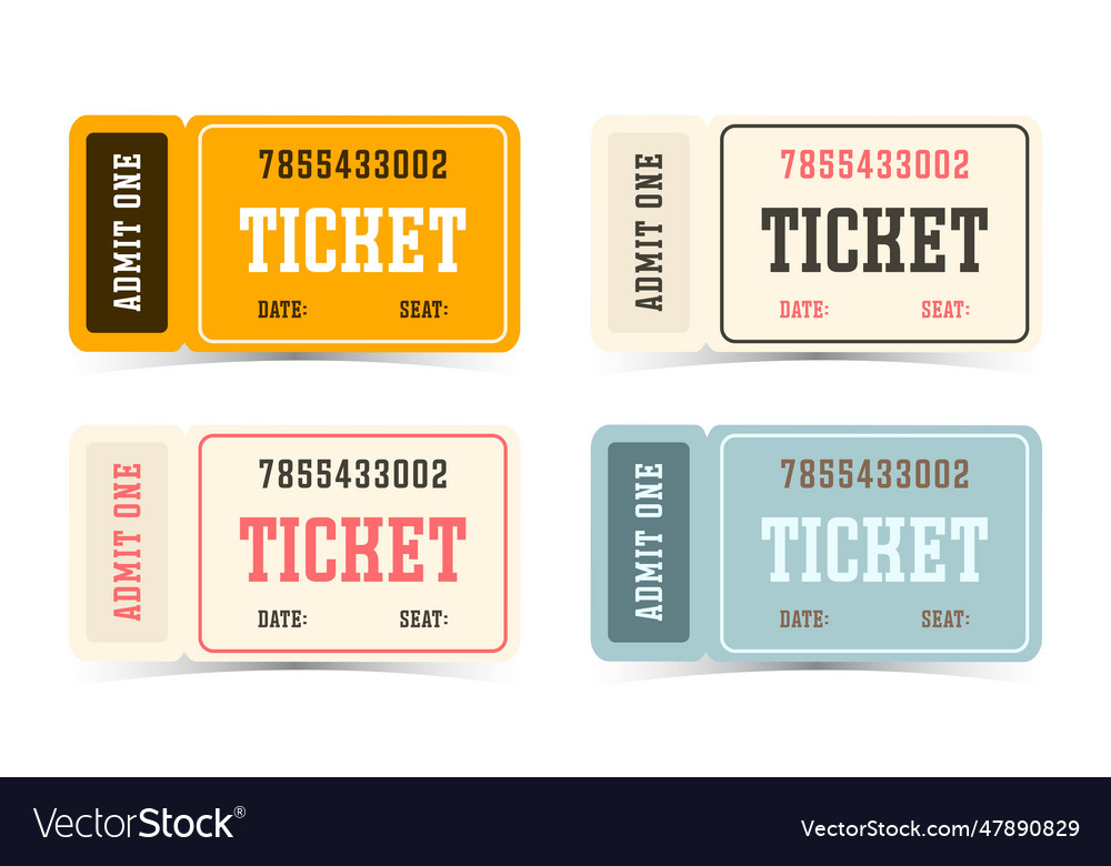 Set of colored tickets Royalty Free Vector Image