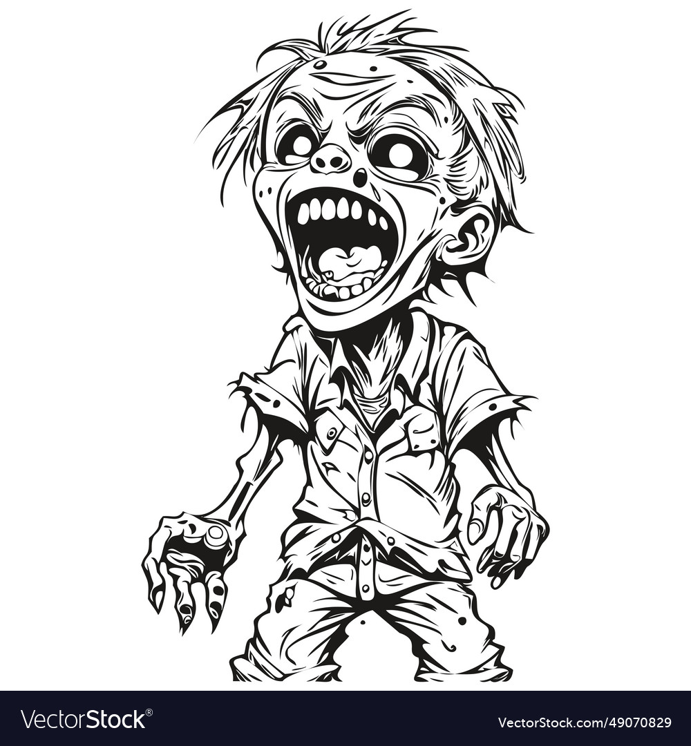 Undead haunting in black and white Royalty Free Vector Image