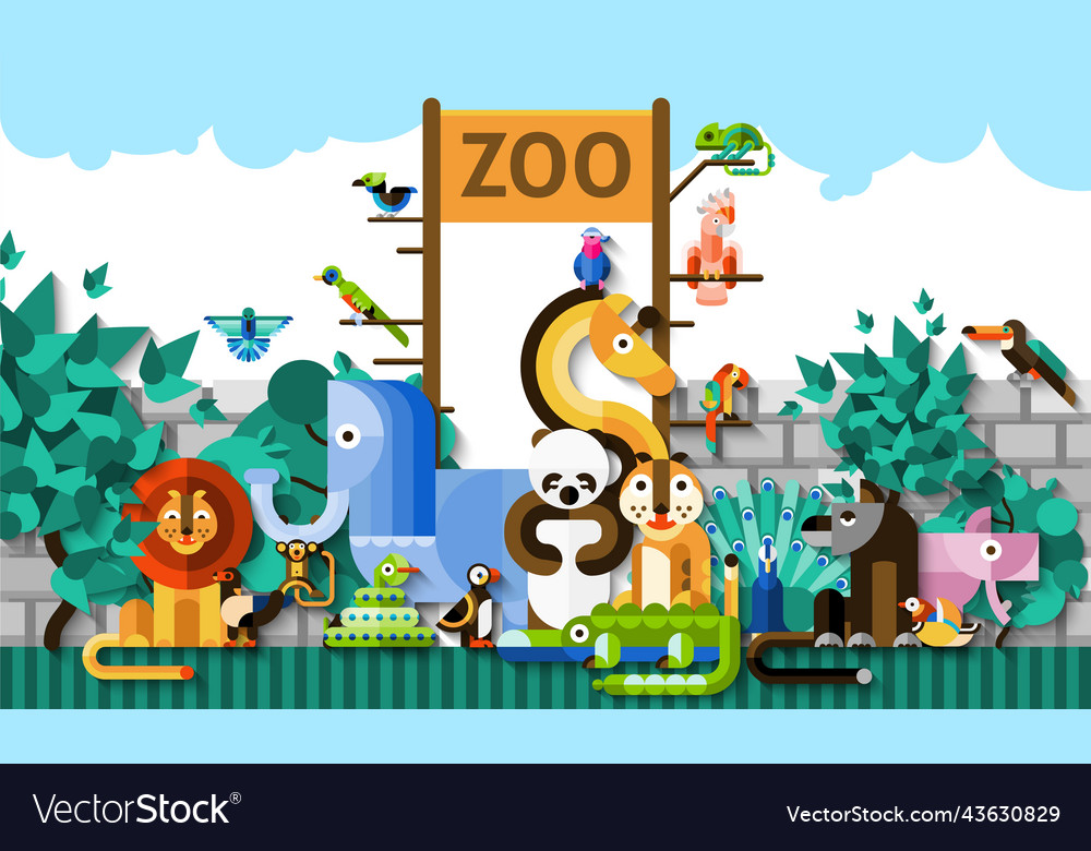 Zoo background Royalty Free Vector Image - VectorStock