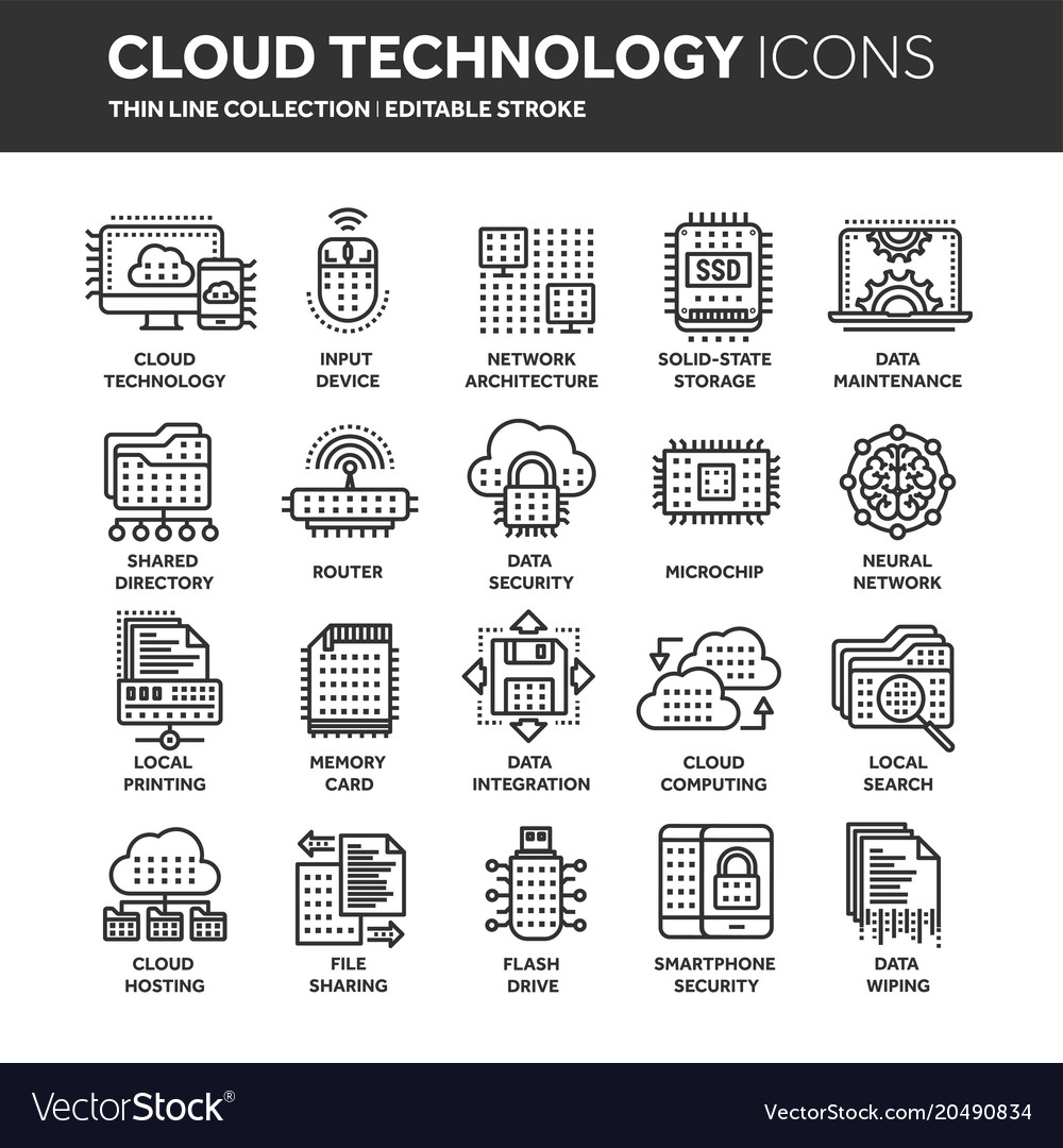 Cloud computing internet technology online Vector Image