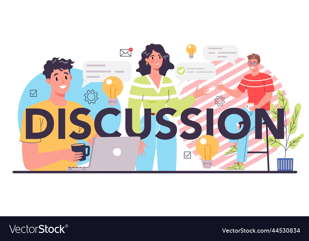 Discussion typographic header new idea generation