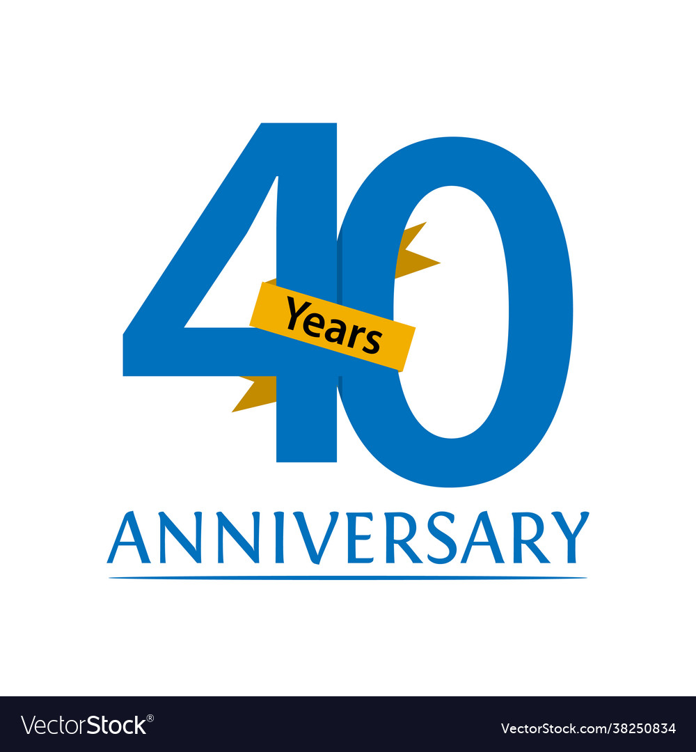 Forty years anniversary paper isolated Royalty Free Vector