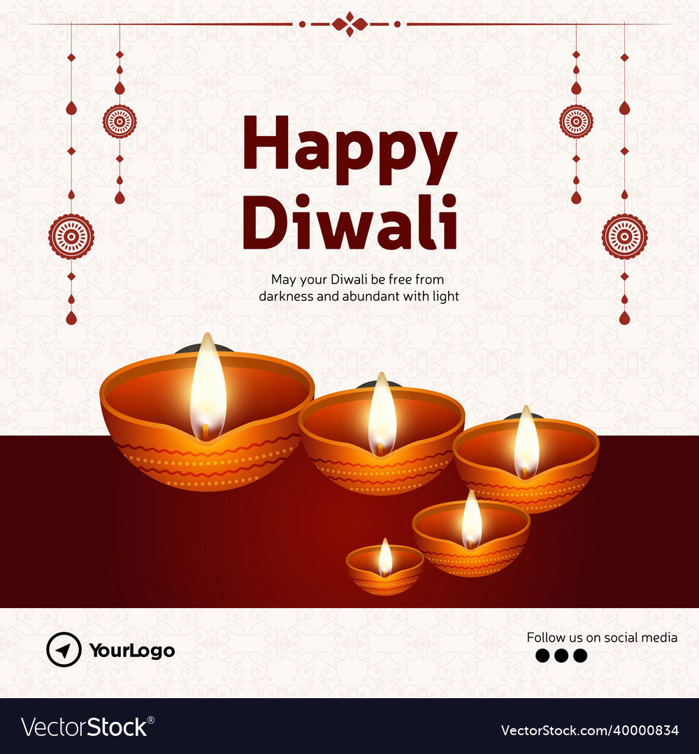 Happy diwali banner design Royalty Free Vector Image