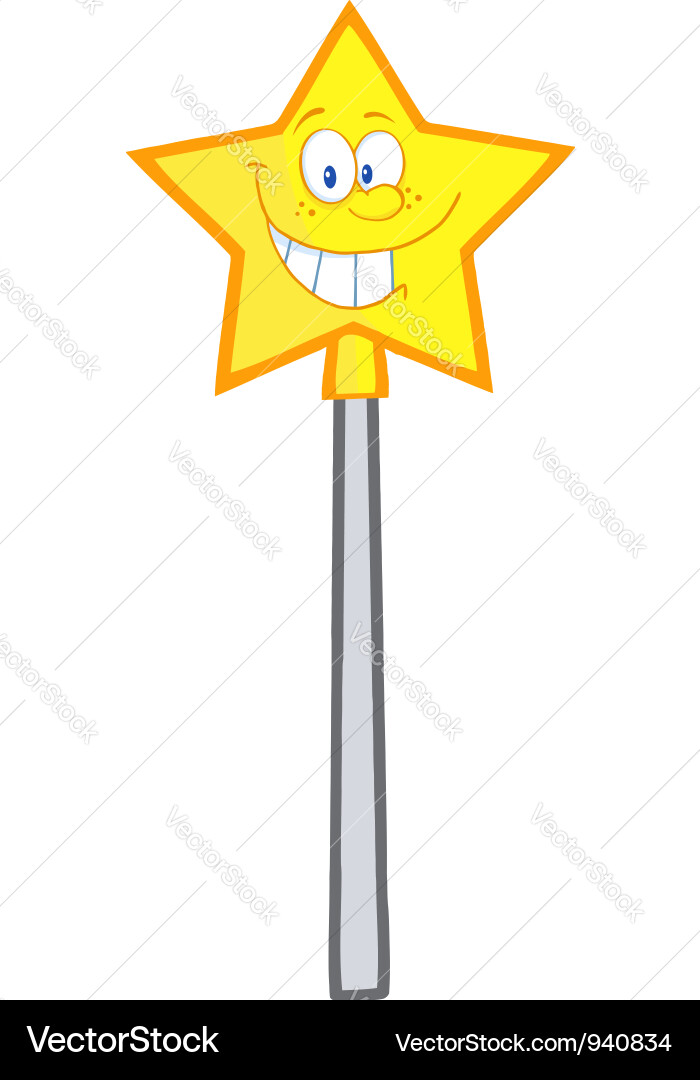 Magic Wand Cartoon Character Royalty Free Vector Image