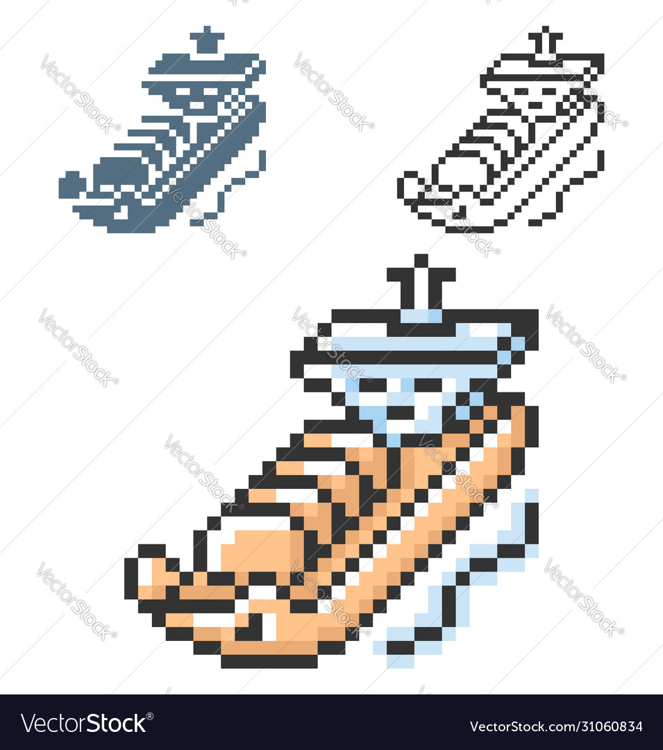 Pixel icon gas tanker in three variants fully Vector Image