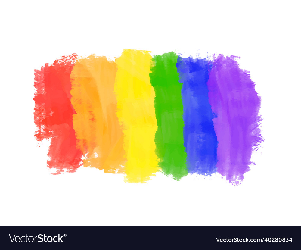 Rainbow paint strokes in pride lgbt flag colours vector image Rainbow paint strokes in pride lgbt flag colours