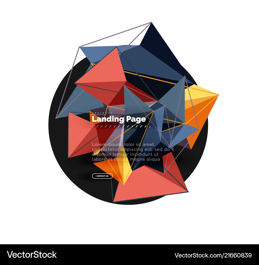 3d triangle abstract background polygonal Vector Image