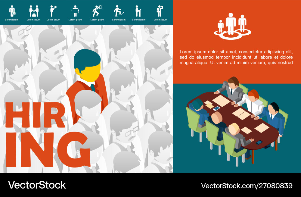 Flat recruitment concept Royalty Free Vector Image